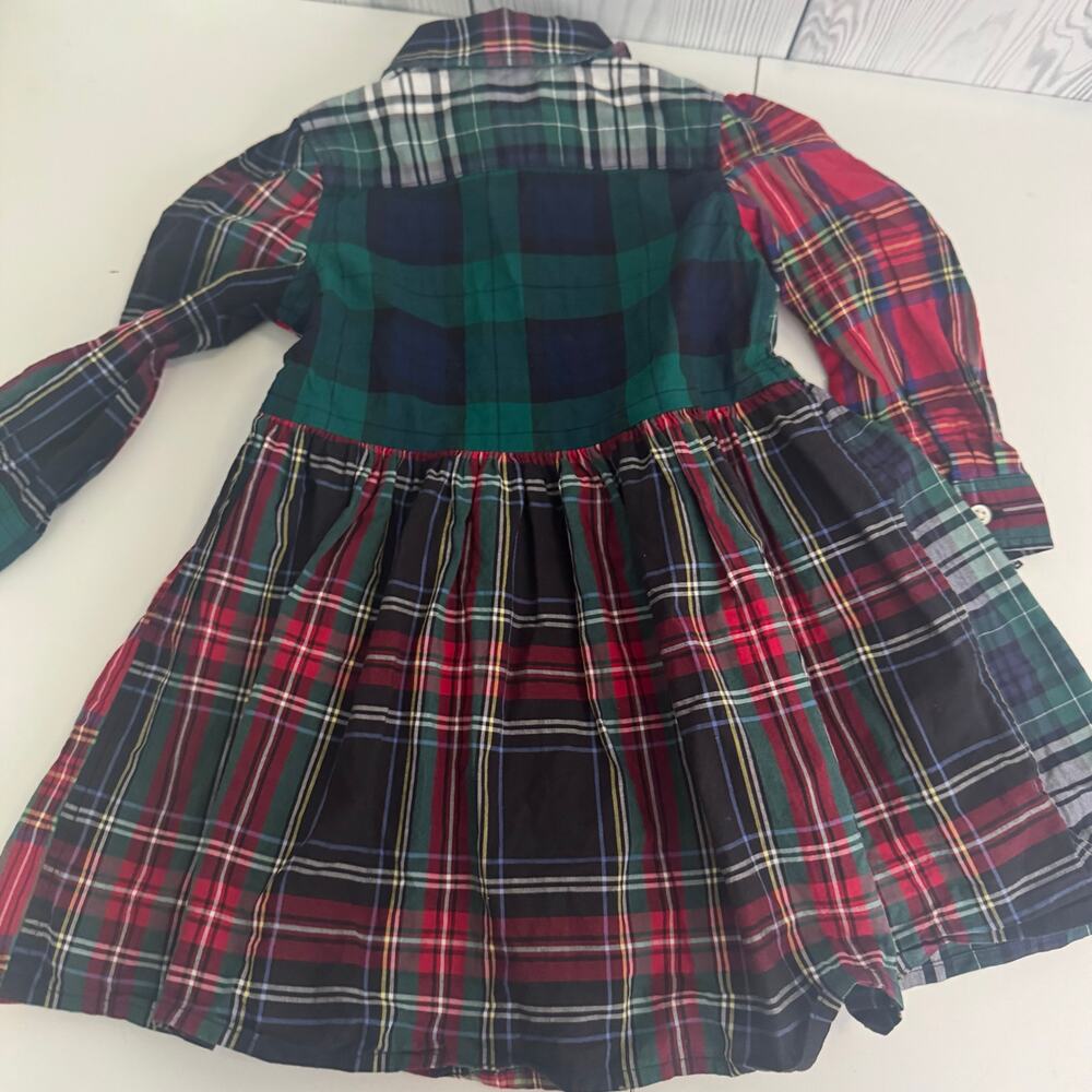 Ralph Lauren Girls Red Tartan Plaid Dress Size 12 Months Patchwork Holiday - Picture 5 of 8